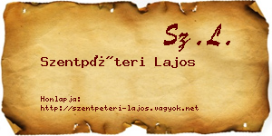 Szentpéteri Lajos névjegykártya