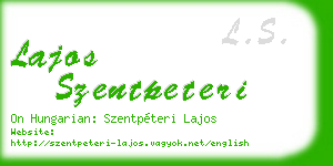 lajos szentpeteri business card