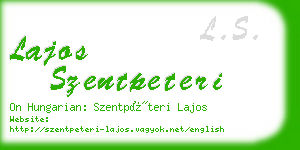 lajos szentpeteri business card